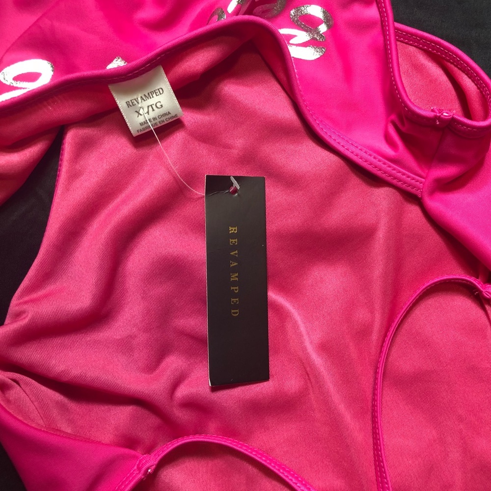 Revamped hot pink “beach bum” one piece swimsuit - Picture 8 of 9